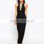 Pakistan fashion high quality sleeveless handware open bacl maxi long dress for women