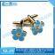 Clear crystal insert jewelry cufflink with logo