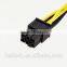 High Quality PCI-E 6Pin Male to PCI-E 6+2Pin Male PCI-E Power Supply Cable 16AWG 60cm