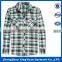 Fashion men check flannel shirt with button up collar