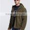 Army green multi pockets polar fleece thick warm Mountaineering jacket with hood