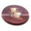 Custom logo beautiful metal tin plate round plain tin tray