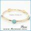 Round Colorful Stones Gold Stone Bracelet Bangle with 6 Gemstones Inlaid in Bangle
