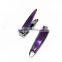 Carbon Steel Nail Clipper With Purple Color Electropherosis
