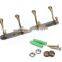 Wall Mount Entryway Storage Rack for Jackets, Coats, Hats, Scarves - 4 Hooks,Antique Brass