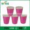 Wholesale Disposable Eco-friendly Round Embossing Paper Coffee Cups Green Blue Pink color