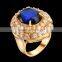 2016 Rellecona sapphire ring micro cubic ziroconia in 18k yellow gold plated