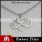 Fashion Women Silver Stainless Steel Cutting Heart Infinity Necklace Charm Jewelry