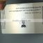 Hot selling silver polished membership card metal business card