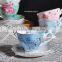 Elegant flora design bone china coffee cup with saucer