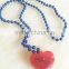 4th of july light up custom pedant USA flag printed plastic heart beads led flashing necklace for independence day party