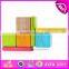 New arrival 18PCS DIY wooden puzzle 4D toy,Colorful and Non-toxic wooden diy block toy wholesale W03B047