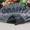 23cm solid color fabric folding hand fans with plastic ribs