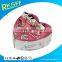 Metal pink heart shape tooth box Baby first tooth