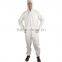 White breathable membrane protective working suit disposable non woven coverall