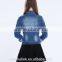 2016 latest korean style long sleeve designer jean jacket designs customized