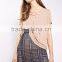 MGOO New Launched 100% Cotton Cross Straps V Neck Women T Shirts Plain Longline Loose Fit T-shirt