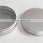 R1838H Manufacturers customized round cosmetics aluminum tin with screw lid silver rouge box portable soap aluminum cans