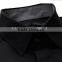 The latest 100% cotton slim fit black dress shirt for men with peaked collar