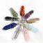 Gemstone Beads Healing Point Chakra Reiki Rock Crystal Pendant For Necklace
