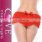 sexy woman lace ruffle panties with bow back/sexy woman lace shorts
