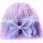 Printed knitted children baby hat elastic baby hat summer bow hollow hat