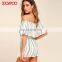 Hot sale female overalls Clothing off shoulder romper playsuits women white print ladies jumpsuits