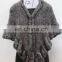 knitted mink fur cloak cape for ladies