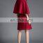 purple cape sleeve wool worsted winter coat two piece set coat wholesale oem odm