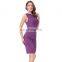 Kate Kasin Sexy Cheap Womens High Stretchy One Shoulder Pleated Short Purple Bodycon Cocktail Dress KK001002-1