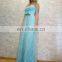 Blue Long Bridesmaid Dresses Floor Length Strapless Lace Appliques Brides Maid Dresses Elegant Wedding Party Gowns Dresses