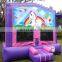 Princess Pink and Purple Unicorn Bounce House Inflatable Jumping Castle Bouncey House For Children