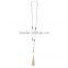 2016 fashion latest design beads necklace, pink tassel necklace for girls