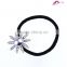 Wholesale Elegant Korean Style Girls Big Pearl Decorative Crystal Flower Elastic Hair Band For Pony Tail Rubber Rope