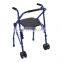 Old man's detachable folding front wheel rollator moving walker with wide seat