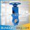 chemical industry high quality manual operated wafer lug pn16 cast iron knife gate valve