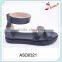 Upper embossing latest designs flat zipper sandals made in china for ladies
