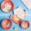 Cartoon dishes set creative grid plate children's household dishes ceramic tableware