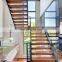 Modern Floating Staircase oak wood Step straight Suspended stairs