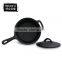 TRIONFO single handle round cast iron seasoned pot with lid
