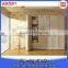 I shape bedroom wall wardrobe closet white color with louvered folding door