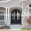 Apartment Popular Modern Design Security Metal Front External Double Insulated Glass Swing Wrought Iron Door