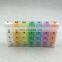 Wholesale 28 Compartments Plastic 7 Days Weekly Portable Monthly Pill Box