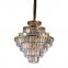 Classic Luxury Living Room Ceiling Pendant Modern Style Crystal Chandelier with Warm White LED Lighting Fixture Iron Body Black