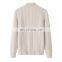 Women's 100% Cashmere Pullover Cable Knit Sweater Thick Quarter Button Style Stand Collar Casual Solid Pattern Wholesale Winter
