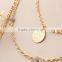 Simple design gold leaves pendants Bohemia bead multilayer necklace fashionable woman necklace