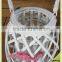 Hot home decoration wood white glass inside candle holder