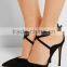 Private Label Women High Heel Shoes Designer Shoes Ankle Accross Strap Women Famous Brands Pointed Toe Heel Pumps Woman