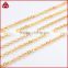 16 Inch 18K Gold Plated Copper Finished Chain Necklace Jewelry Finding Golden Flat Cable Chain Losbter Clasp