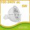 200 PCS per carton 5w led spot lamps ac100-240v 3030 smd led spotlight warm white with 3000k